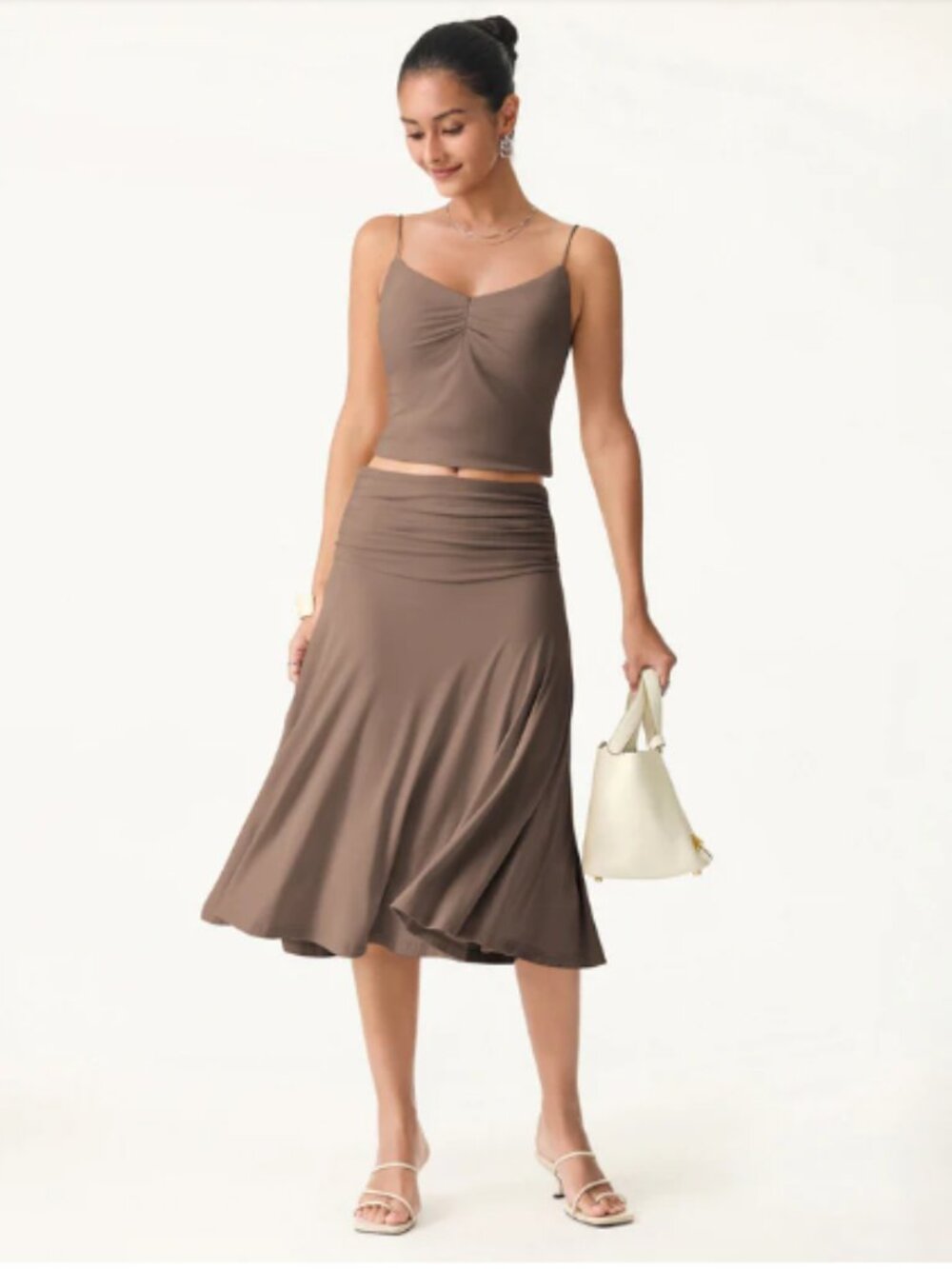 OGL Eco-SkinKiss A-Line Midi Skirt - Picture 2 of 2